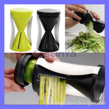 2015 Funnel Spiral Slicer Vegetable Shred Device Cutter Carrot Piece as Seen on Spiralschneider Grater Kitchen Chopper (TV308)